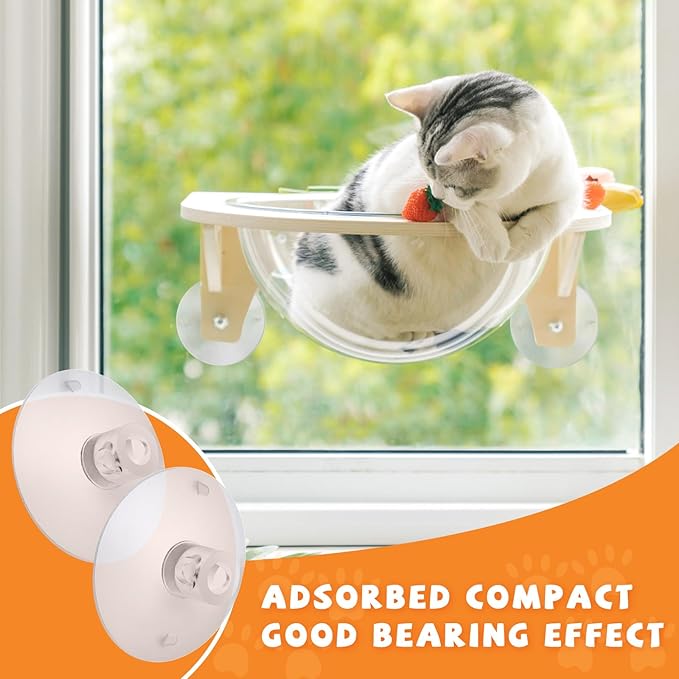 4 Pieces Cat Window Perch Suction Cup Powerful Cat Window Bed Seat Replacement Suction Cup Clear PVC Sucker Pads for Cat Hammocks Cat Window Seat Cat Perch