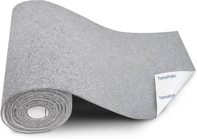 Cat Scratching Mat, 100"x16" Self-Adhesive Carpet Mat Trimmable Replacement for Cat Tree, Cat Wall Shelves, Cat Scratching Post, TanoFalo DIY Couch Furniture Protector (Light Gray)