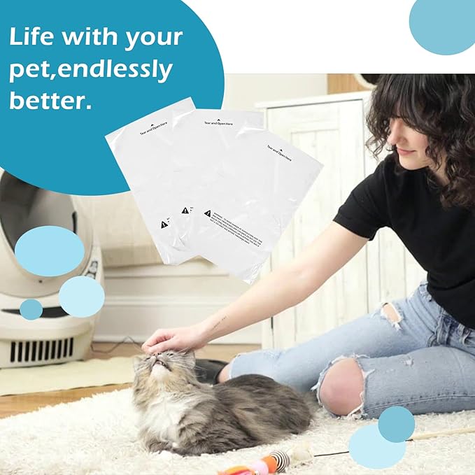 120 Count Waste Drawer Liners Bags Compatible with All Litter Box Robot Models, 9-11 Gallons Litter Box Liners