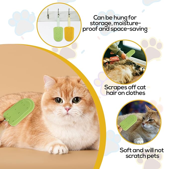 2 Pcs Cat Tongue Combs, Cat Hair Brush Cat Tongue Licking Hair Comb Cat Double Sided Brush Pet Massage Comb for Indoor Long Haired Kitten Fur Grooming & Shedding Easily Removes Fur Reducing Hairballs