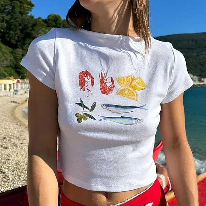 Baby Tees Women Graphic Tops Y2K Grunge Clothes