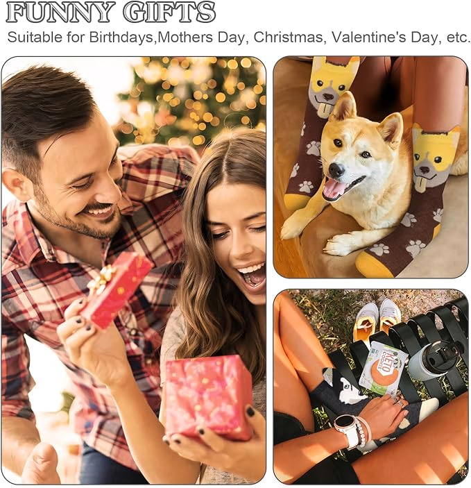 AGRIMONY Women's Cat Socks Cute Animal Socks Dog Valentines Easter Fun Gifts for Women