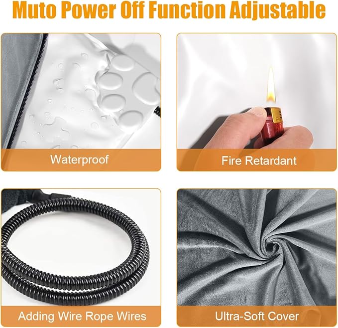 RIOGOO Pet Heating Pad, Upgraded Electric Dog Cat Heating Pad Indoor Waterproof, Auto Power Off (Large: 22"x 18", Grey)