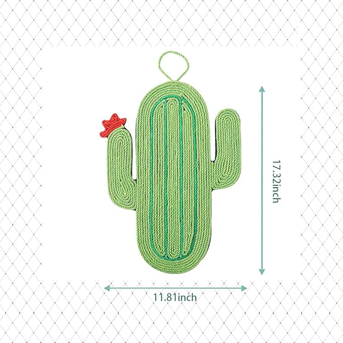 Cat Scratcher Mat, Natural Sisal Cat Scratch Mats, Horizontal Cat Floor Scratching Pad Rug, Protect Carpets and Sofas,Scratching Pads for Indoor Cats(Cactus)