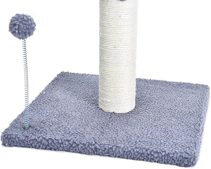 Cat Craft Scratching Post, Cat Scratch Post 20" Kitten Scratcher Sisal Scratch Posts with Hanging Balls, Grey