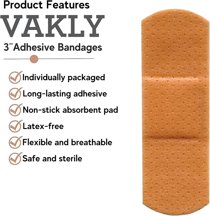 200 Sheer Plastic Flexible Adhesive Bandages with Non-Stick Pad - Strong Sterile 1’’x3’’ Bandage for Wound Care for First Aid Kits - Latex Free Long Lasting Dressing for Cuts and Abrasions (2x100)