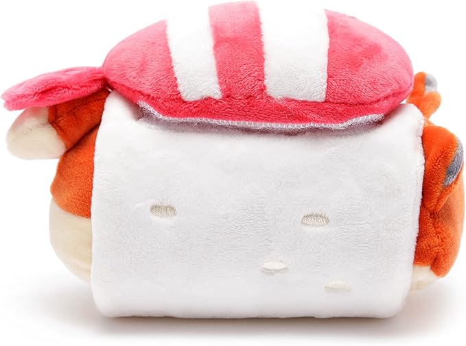 Anirollz Stuffed Animal Plush Toy - Official Roll Blanket Outfitz Doll |Soft, Squishy, Warm, Cute, Comfort, Safe| Shrimp Sushi Pillow with Fox - Birthday Decorations Gift 6" Foxiroll