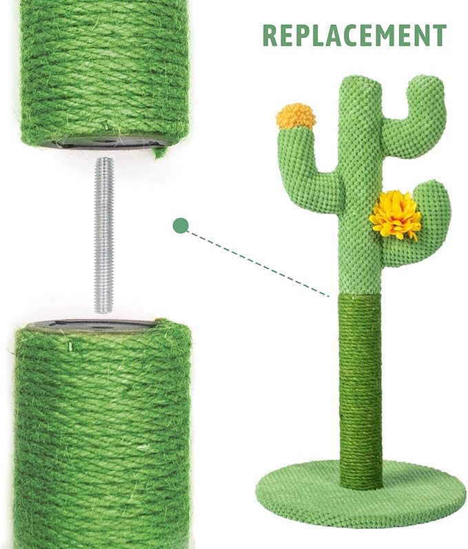 12 Inch Cat Scratching Posts Jute Rope Replacement Refill Accessories for Cats Tower Kittens Scratch Pole Perch Interactive Toys Carpeted Furniture Scratching Tree Indoor Wall 2 Pack, Green