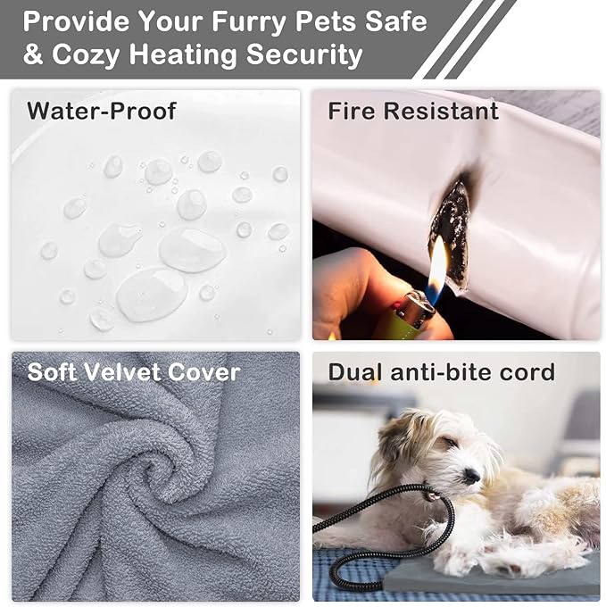 Outdoor Heating Pad for Cats,Cat Warming Pad for Feral Cats Outside, Cat Warmer with Timer, Pet Heating Pads for Cats Indoor,Electric Heating Pad for Outdoor Cat House,Heated Cat Pad