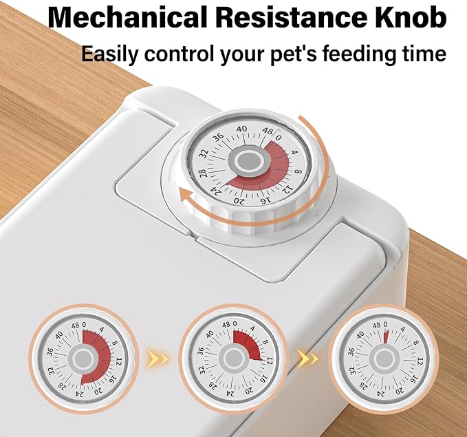 Automatic Timed Cat Feeder - 48 Hour Timer Double Cat Bowl with Dual Ice Pack Refrigerated Dispenser for Puppies and Kittens in Yogurt, Canned and Wet Food (Extra Large-Upgrade Double Bowl)