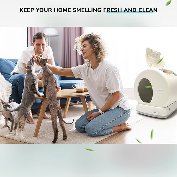 65 Count Drawstring Litter Box Liner Bags for Auto Self-Cleaning Litter Box, Extra Thick Leak Proof Cat Litter Replacement Waste Bags, Unscented, 18.1"W x 15.7"H, 3.5 Gal