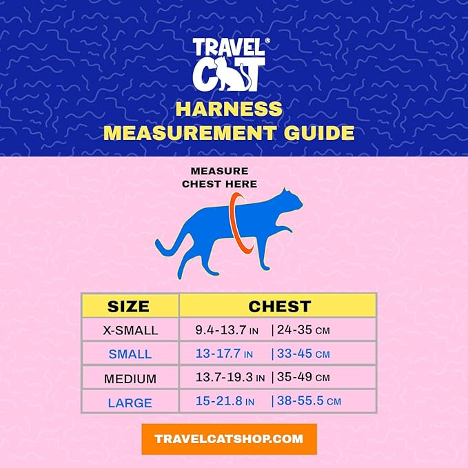 Travel Cat Harness and Leash Set - Adjustable Fit Mesh Cat Harness and Reflective Strap - Comfort Escape Proof Harness for Cats, Kitten for Outdoor Walking, Hiking (X-Small, 90s Cat)