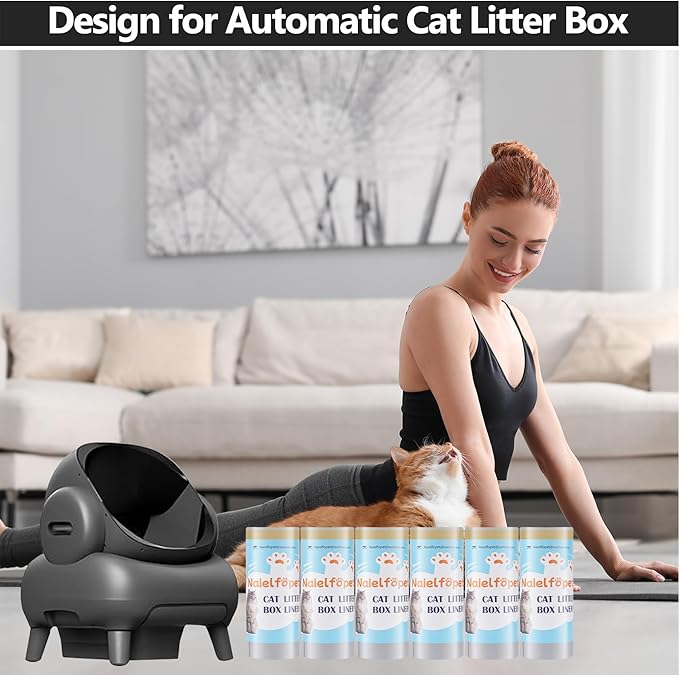 30 Count Cat Litter Box Liner Bags, Compatible with Neakasa M1 Open-Top Self Cleaning Cat Litter Box, 3 Mils Super Thick Replaced Waste Bags, 27" x 13" Cat Litter Waste Receptacles Bags