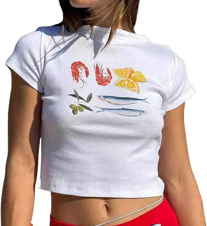 Baby Tees Women Graphic Tops Y2K Grunge Clothes