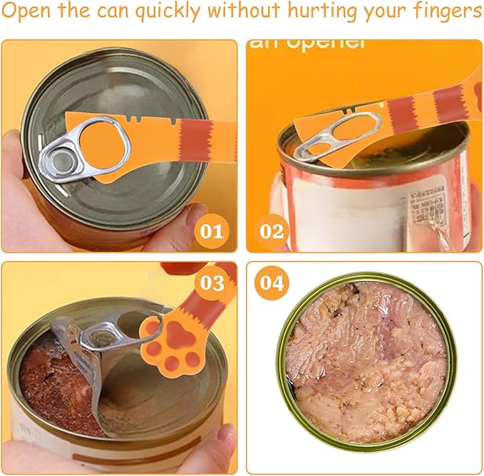 2 Pack Cat Food Can Spoon Silicone Dog Can Opener Cute Paw Wet Food Scoop Mixing Spatula Multifunctional Pets Feeding Supplies for Kitten Puppy Canned Food Accessories