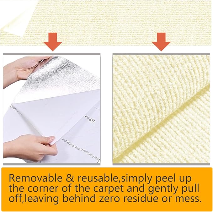 120"x15.8" cat Scratch Furniture Protector Keep Couch Sofa Protection Anti Claws Corner Wall Scratcher Post sisal Scratching mat Carpet pad Cover Fabric Tree Guards remnants (Beige)