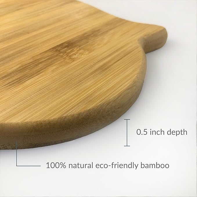 4572, Bamboo Cat Shape Food Plate for Snacks Appetizer Fruit Vegetable | Food Platter | Picnic Kitchen Party | Eco-Friendly Plates, 7"x6.5", Cat Face, 2 Pack