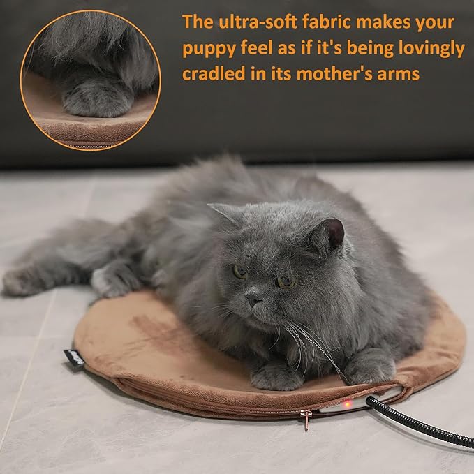 Pet Heating Pad, Electric Heated Pad for Dog Cat, Warm Mat Waterproof Dogs Cats Beds with Constant Temperature,Chew Resistant Cord, Comfortable Heater Heater Blanket Puppy and Kitten (16.0"L x 16.0"W)