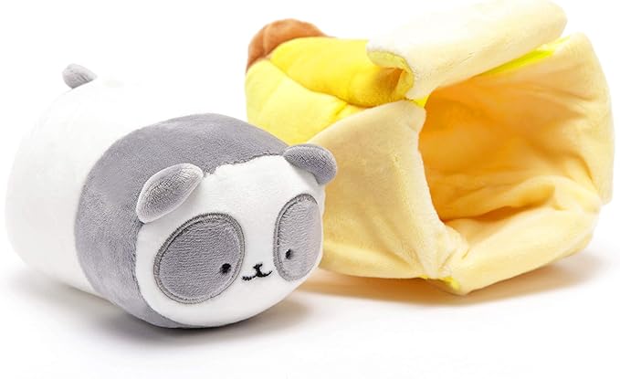 Anirollz Stuffed Animal Plush Toy - Official Roll Blanket Outfitz Doll |Soft, Squishy, Warm, Cute, Comfort, Safe| Banana Pillow with Panda Bear - Birthday Decorations Gift 6" Pandaroll