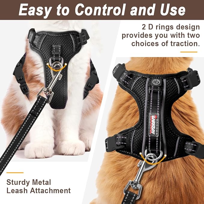 Cat Harness and Leash Set for Walking Escape Proof for Small Large cat Kitten Harness with ID tag Pocket (Black,XS)