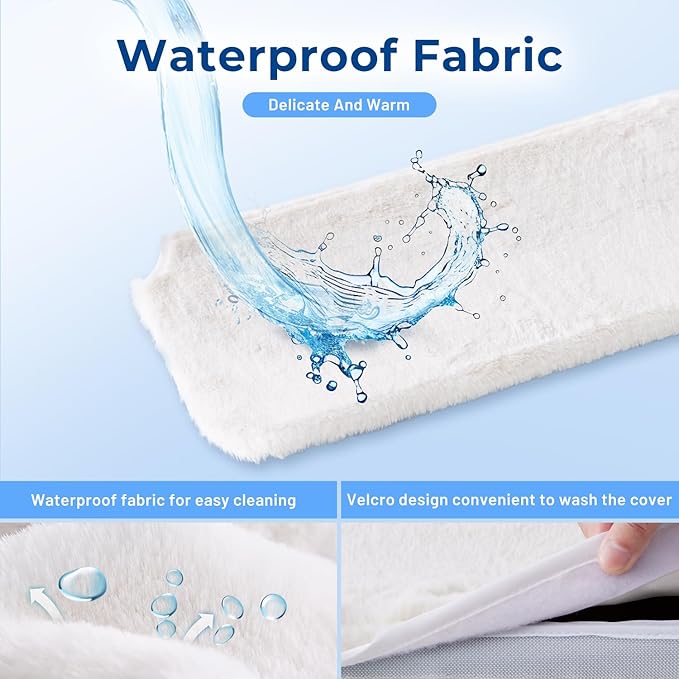 Cat Window Perch for Cats Inside, Foldable Cat Window Hammock for Cats Indoor, Cordless Cat Window Bed Seat with 4 Suction Cups, Sturdy Metal Frame, Soft Reversible Cover, Medium, White