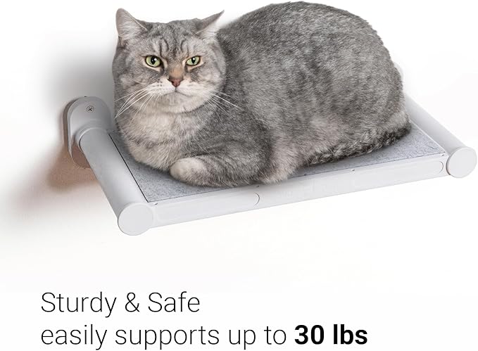 SVD.PET Cat Wall Shelves, 17" x 8" Cat Wall Furniture with Felt Pad, Simple and Modern Design Wal Mounted Cat Platforms, Easy to Install and to Clean, Cat Window Perch for Sleeping and Playing (White)