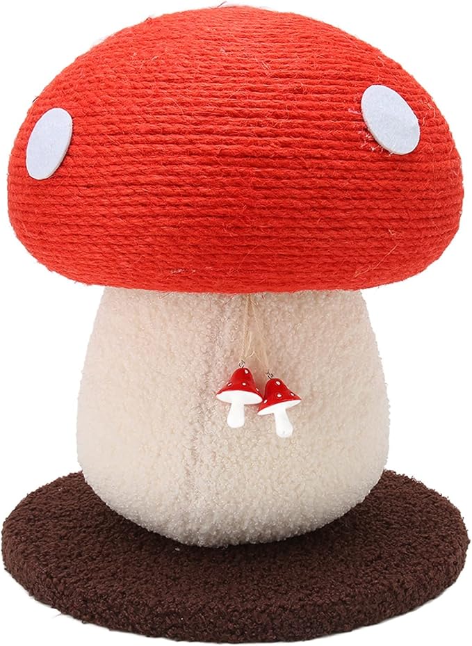 Cute Cat Scratching Post, Durable Mushroom Shaped Cat Scratch Pad Grinding Claws Beautiful Interactive Soft Sisal Skin Friendly for Kittens for Home