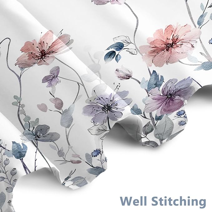 AWERT Wildflower Shower Curtain for Bathroom Watercolor Floral Shower Curtain with Hooks Waterproof Flower Printing Fabric Bathroom Decor 72x84 inch