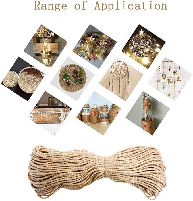 Cat Natural Sisal Rope for Scratching Post Tree Replacement, Hemp Rope for Repairing, Replacement Cat Tree and Tower (6 mm 66 Ft)