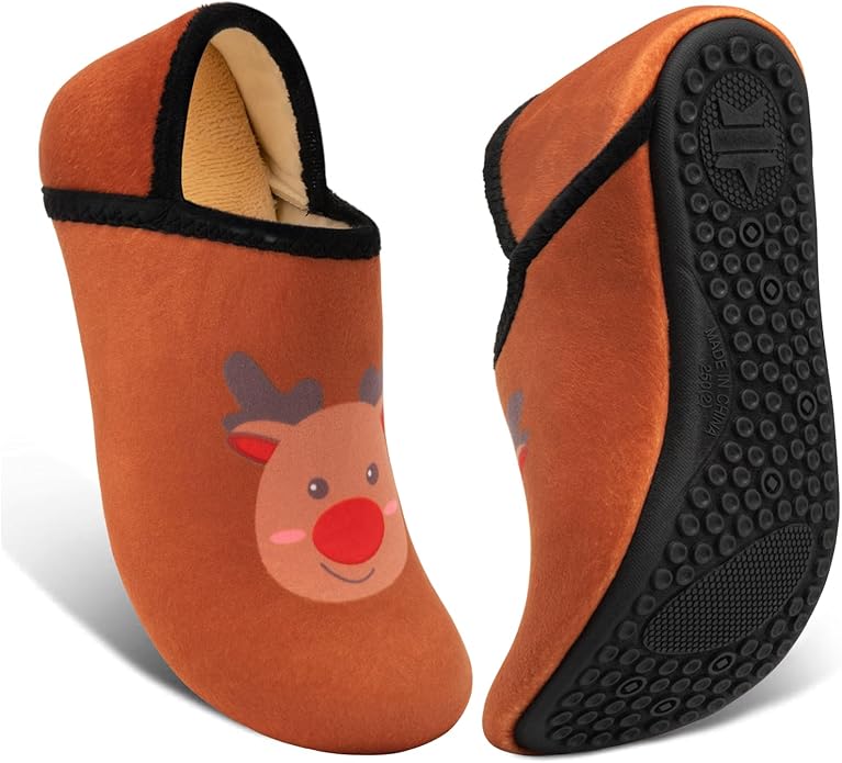 ATHMILE House Slippers for Women Men Indoor Barefoot Slippers Socks Furry Slip on House Shoes Cozy Comfy Slippers for Home Bedroom Travel Yoga