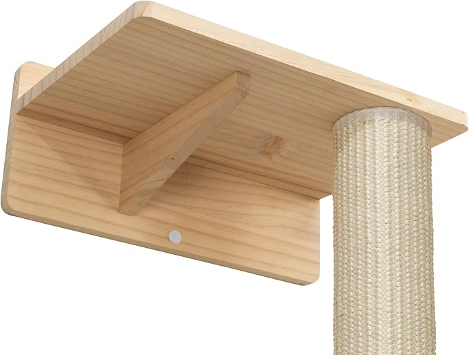 TRIXIE Wall Set 1, Indoor Wall Mounted Cat Scratching Post for Elevated Fun, Climb to Perch, Jumping Platform, Natural
