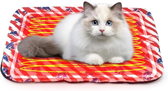 Kitty&doggy Go Self-Warming Mat for Dogs & Indoor Cats Beds & Blankets, Washable & Electricity-Free & Reflects Body Heat - Sailboat, Medium