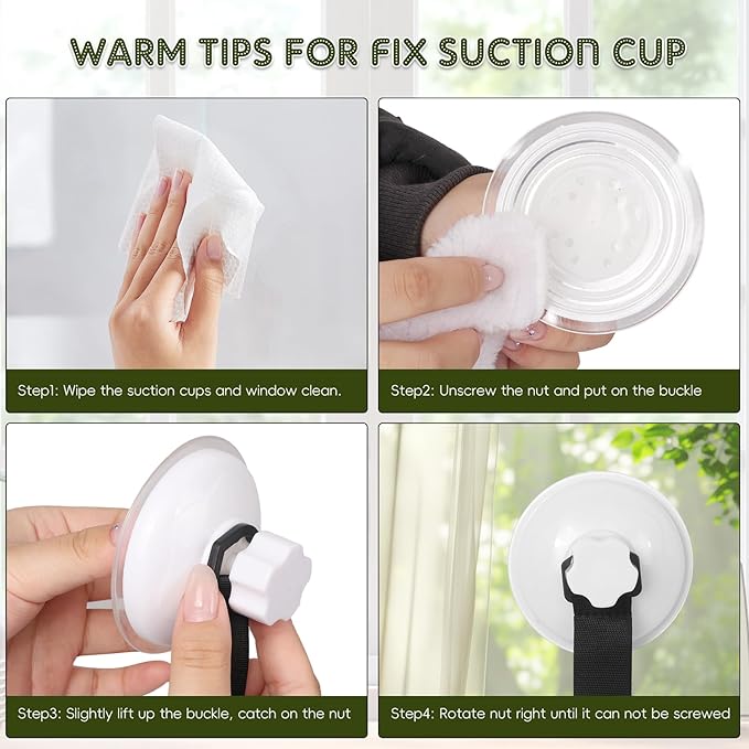 Cat Window Perch, Double Layers Cat Hammock with 6 Stable Screw Suction Cups, Foldable Cat Window Bed Hold Two Cats, Cat Window Seat with Flannel Cat Shelves for Wall