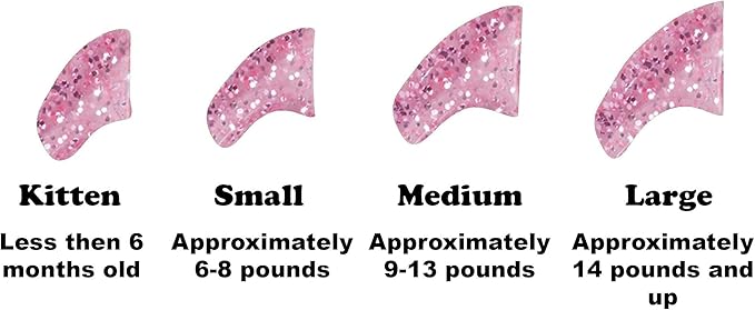 40 Pack Soft Nail Caps for Cat Claws Pink Glitter Small