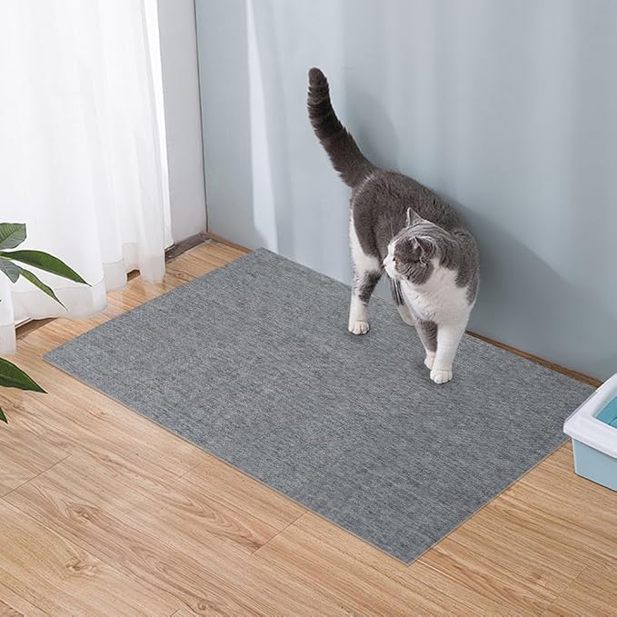 Extra Large 110"x 12.6" cat Wall Scratcher, Thickened Cat Wall Climbing Carpet, Trimmable Self-Adhesive Carpet for Replacement Pads, Covering Posts, and Furniture Protection (Gray, 1PACK)