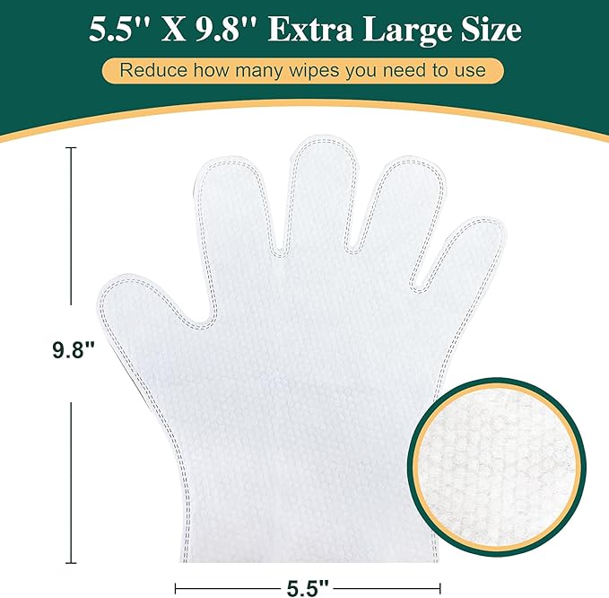 32 PCS Unscented Extra Thick Pet Bathing Wipes for Dogs & Cats, Dog Wipes Washing Gloves, Cleaning & Deodorizing Grooming Gloves for Daily Care and Traveling with EDI Water, Glycerin, Aloe Extract