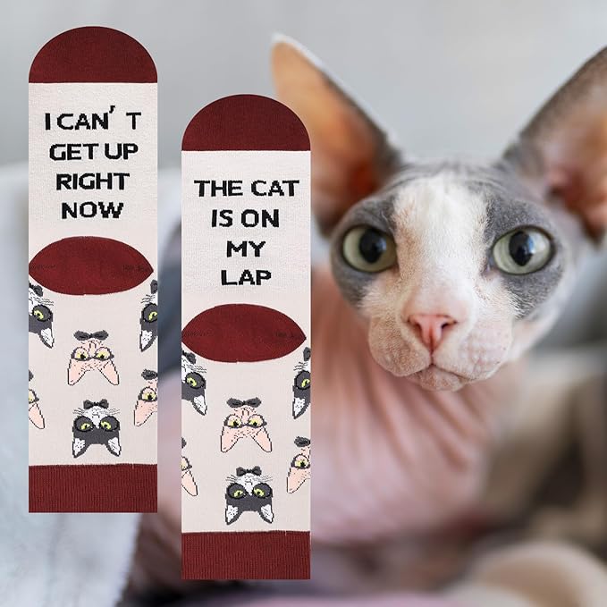 AGRIMONY Funny Cat Dog Socks for Women Teen Girls-Animal Novelty Cute Socks-Mothers Day Cat Dog Mom Gifts Stocking Stuffers