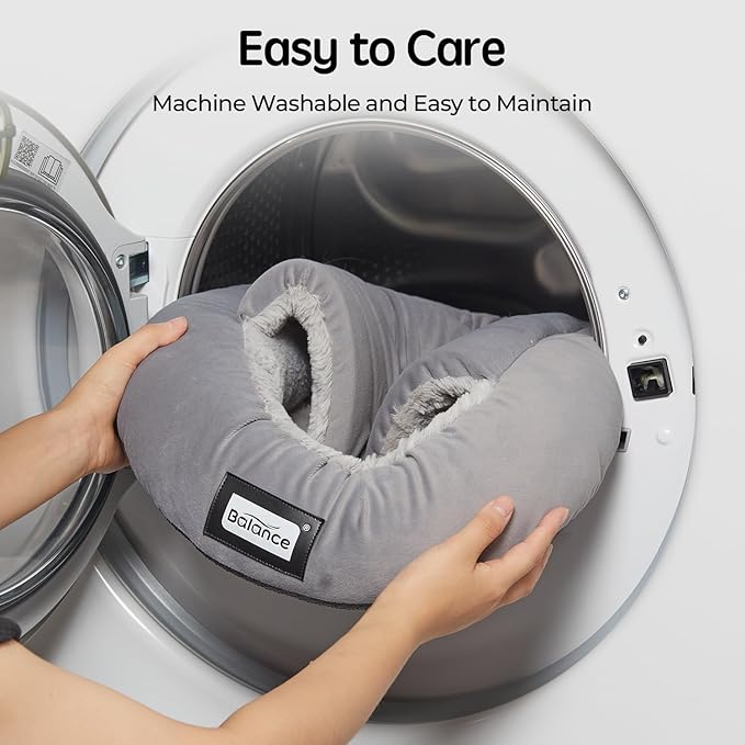 BALANCE 2 in 1 Cat Bed Cave for Kittens and Small Dogs, Cat Tents for Indoor Cats, Covered Cat Beds with Removable Cushion, Calming Cat Nest, Cat Hideaway, Washable Cat House with Non-Slip Bottom