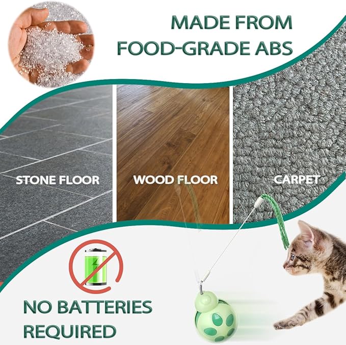 3 in 1 Interactive Cat Toy with Tumbler Cat Toy, Cat Feather Toy, and Cat Food Toy for Indoor Cats - Best Cat Dancer Wire Toy for Training and Iq Increase and Reliving Anxiety