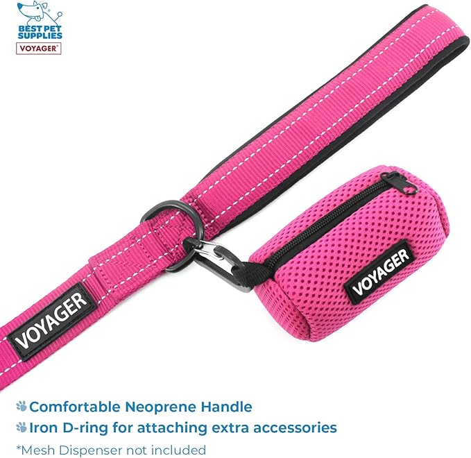 Voyager Step-in Lock Adjustable Cat Harness w. Cat Leash Combo Set with Neoprene Handle 5ft - Supports Small, Medium and Large Breed Cats by Best Pet Supplies - Fuchsia, XXS
