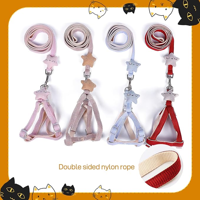 Cat Harness and Leash Set Escape Proof for Small Large Cats, Adjustable Cat Harnesses & Leashes for Walking, Lightweight Kitten Harness for Kittens