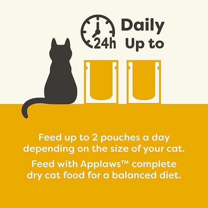 Applaws Natural Wet Cat Food, 12 Count, Limited Ingredient Wet Cat Food Pouches, Chicken Breast in Broth, 2.47oz Pouches