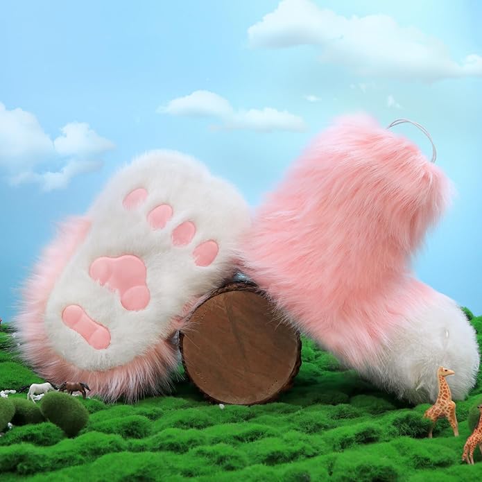 Animal Fuzzy Slippers Bear Cat Wolf Dog Fox Fursuit Feet Paw Claw Shoes Furry Boots Costume Accessories for Adult Kids