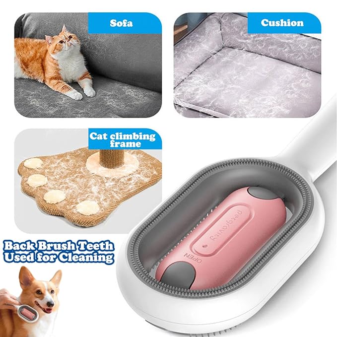 2 PCS Cat Grooming brush, Cat Self Groomers with Catnip, Pet Hair Removal Comb with Water Tank,Cat Accessories Including Soft Tissue for Indoor Long Fur Kitten Massage and Cleaning(Pink)