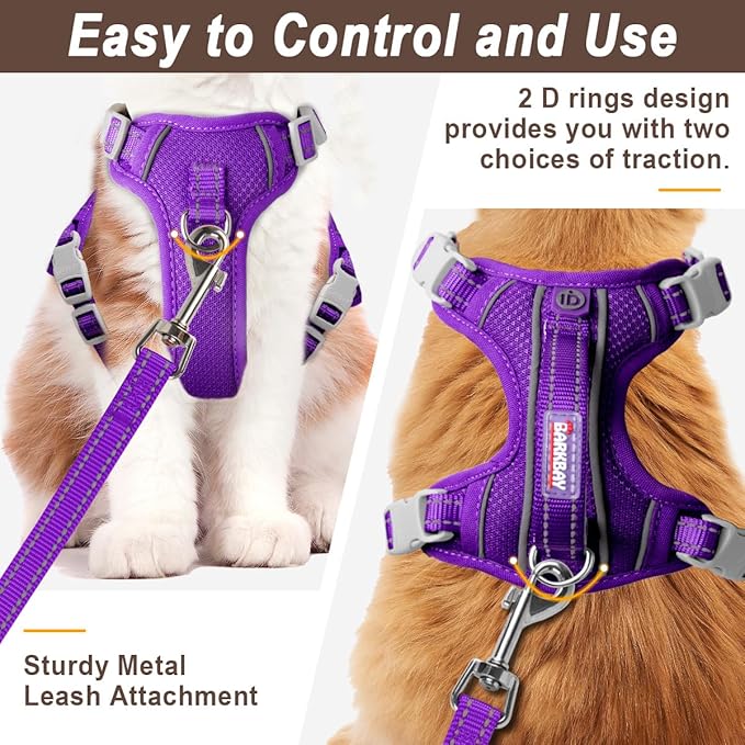 Cat Harness and Leash Set for Walking Escape Proof for Small Large cat Kitten Harness with ID tag Pocket (Purple,XS)