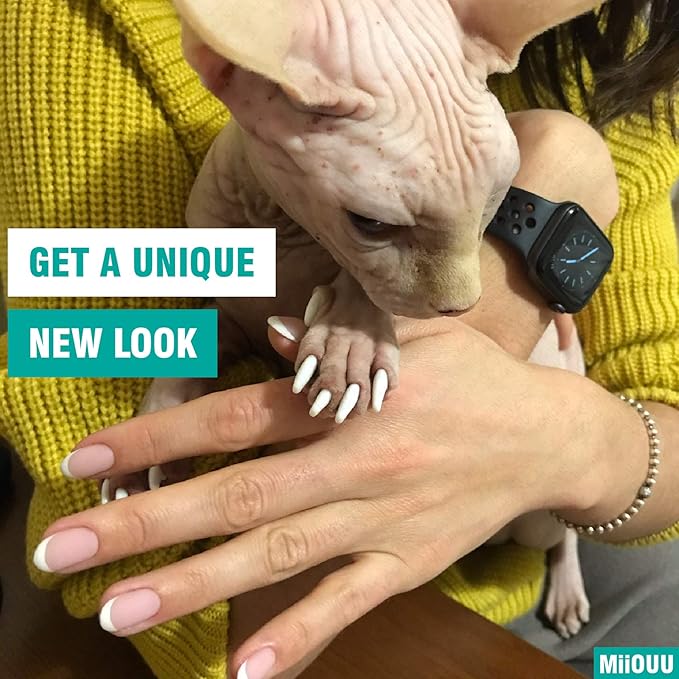 10x Colors / 100 pcs Cat Nail Caps | Cat Claw Covers with Adhesives and Applicators | Beta (S)