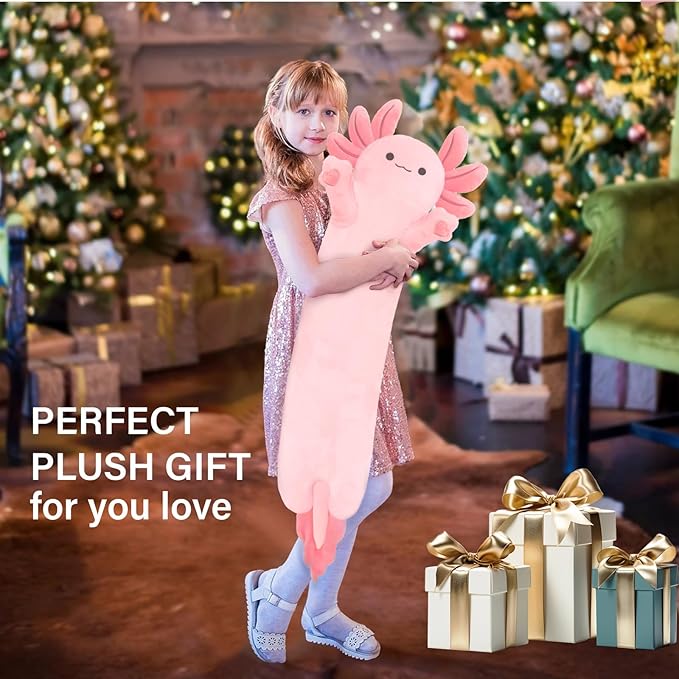 Axolotl Plush,Long Axolotls Plush Toys Pillow,19.6 Inch Cute Axolotl Stuffed Animal, Axolotls Plush Toy Gift for Girls Boys