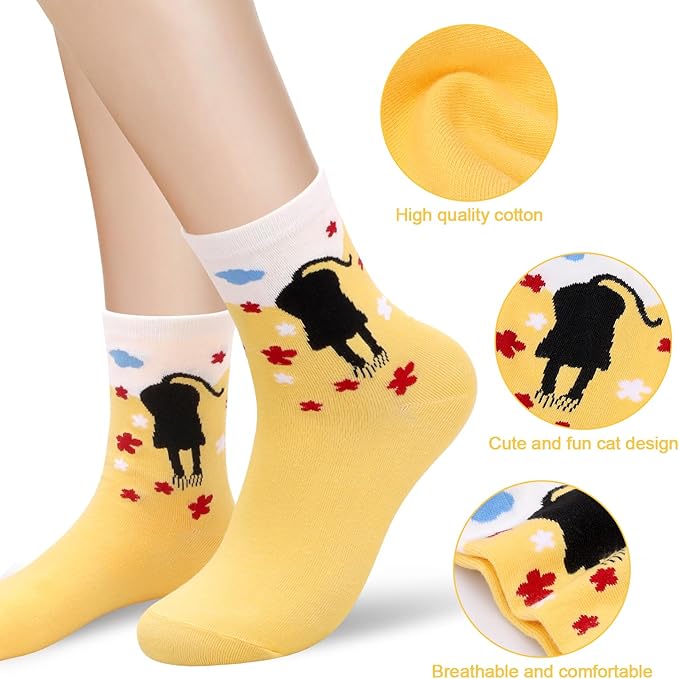 AGRIMONY Women's Cat Socks Cute Animal Socks Dog Valentines Easter Fun Gifts for Women