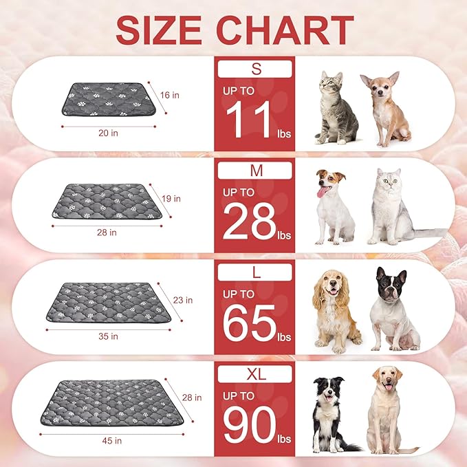 BEAUTYZOO Self Warming Cat Bed Pad, Self Heating Dog Bed Mat, Heated Cat Bed for Indoor Outdoor Cats, Thermal Warmer Pet Pad for Kitten Puppy Washable Non-Slip Chew Proof, 2 Pack 16 x 20 Inches Gray