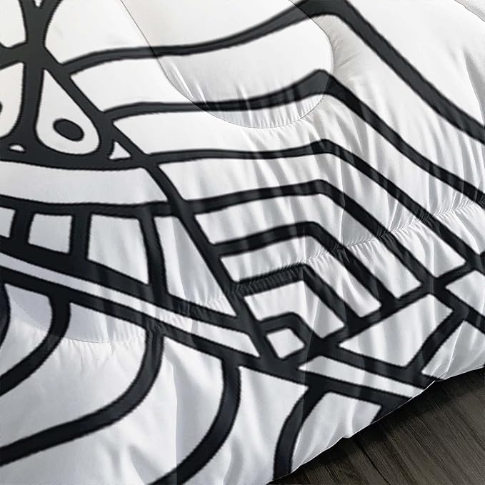 AILONEN Moth Comforter Set for Girls Kids Teens, Boho Death Moth Print Bedding Set Full Size,Fantastic Mandala Sun Moon Quilted Duvet,1 Comforter 2 Pillowcases 3 Piece